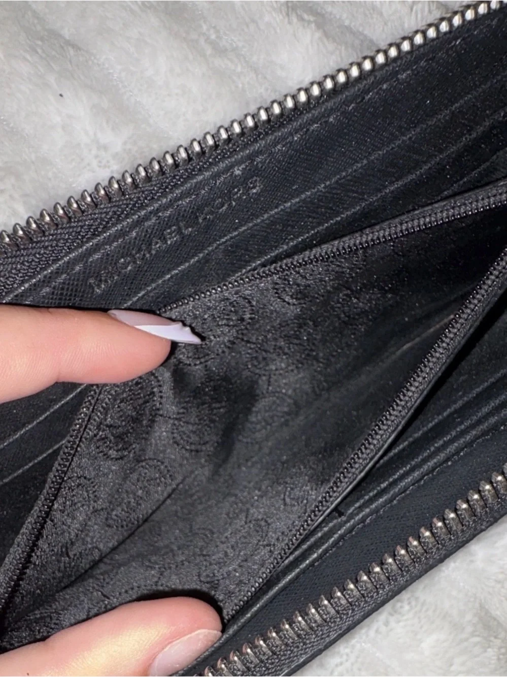 Michael Kors Black Textured Saffiano Continental Wallet